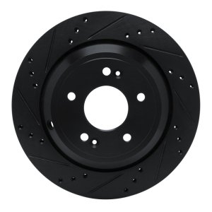 Hyundai Equus Brake Rotor (1) - Rear Left - R1 Concepts - Drilled & Slotted - Black - `11-`17